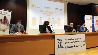 Acto de inauguración del curso Edyta en la Facultad de Empresa del campus de Huesca.