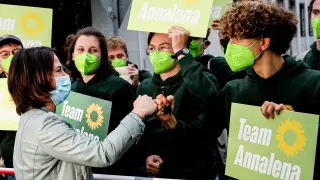 Un acto electoral del Los Verdes en Berlín, el pasado domingo.
