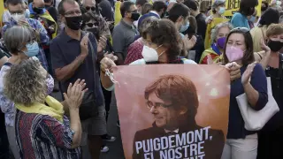 Manifestaciones en Barcelona tras la detención de Puigdemont