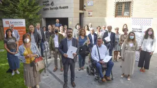 Acto de entrega de proyectos sociales en Huesca por parte de las fundaciones de Ibercaja y CAI.