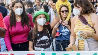 Greta Thunberg encabeza una manifestación de 50.000 jóvenes en Milán durante un nuevo acto de los 'Fridays For Future' (Viernes para el futuro)