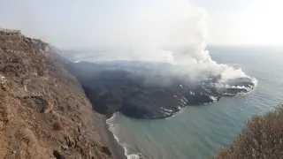 La lava, a su llegada al mar