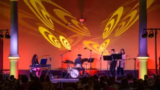 Cloister Out, durante un concierto en el palacio deEguarás, en Tarazona, el pasado 30 de julio.