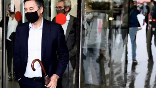 El expresidente del FC Barcelona Josep Maria Bartomeu a su salida de la Ciudad de la Justicia de Barcelona