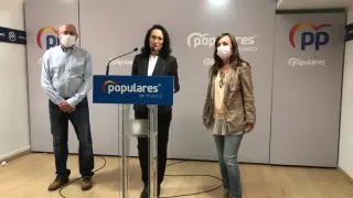 Leo Carranza, Antonia Alcalá y Gemma Allué durante la rueda de prensa de este jueves.