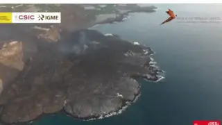 Volcán de La Palma a vista de dron