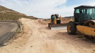 Obras carretera provincial que conecta Bujaraloz y Alborge