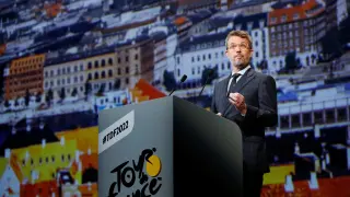 Federico de Dinamarca en la presentación del Tour de Francia 2022 en el Palacio de Congresos de París.
