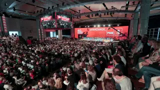 Imagen de este sábado del auditorio de Valencia donde se desarrolla el Congreso del PSOE.