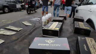 Uno de los puestos ambulantes de Sao Paulo que vende la "miel del amor".