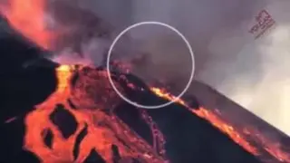 Colapso del cono del volcán de La Palma