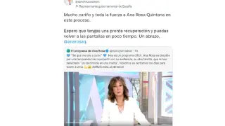 Tuit del presidente del Gobierno Pedro Sánchez a Ana Rosa Quintana