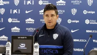 Xisco Muñoz, durante la rueda de prensa previa al partido con el Leganés.
