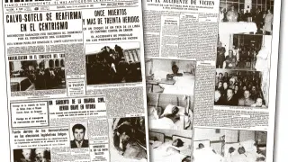 Páginas publicadas en 1981 por HERALDO DE ARAGON en las que informaba del accidente