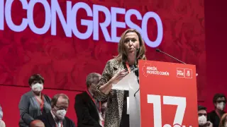 Mayte Pérez, en el congreso del PSOE-Aragón.