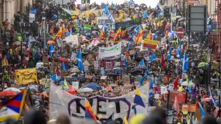 Protesta en Glasgow durante la cumbre climática COP26.