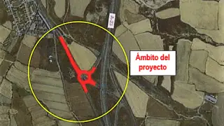 Entorno de la actuación para remodelar el enlace Huesca Norte/ Yéqueda de la A-23.