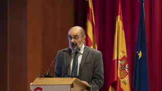 Javier Lambán, este jueves, en Teruel.