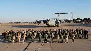 Los militares de nueve países participaron en el curso aéreo para aviones de transporte en la Base Aérea de Zaragoza.