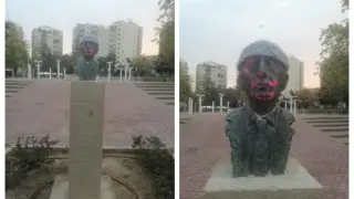 El busto de José María Ferrer, 'Gustavo Adolfo', ha aparecido vandalizado.