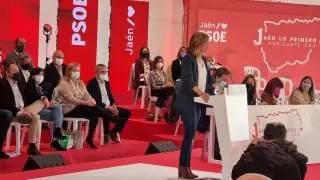 La ministra de Educación, Pilar Alegría, en el 15 Congreso Provincial del PSOE de Jaén
