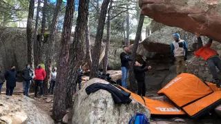 Un momento del rodaje en la sierra de Albarracín.
