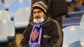 La afición en el partido que ha enfrentado al Real Zaragoza y al Burgos en la eliminatoria de la Copa del Rey.