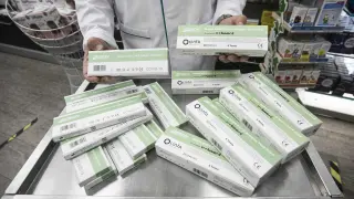 Una farmacia de Valdespartera en Zaragoza donde hacen test de antígenos.