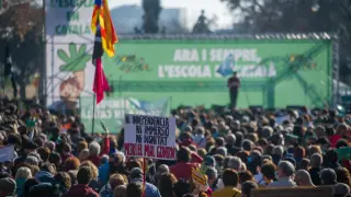 Manifestación de Somescola en Barcelona a favor del modelo de inmersión lingüística.