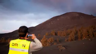 El volcán Cumbre Vieja este domingo.