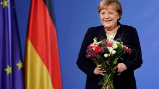 Angela Merkel, se jubila.