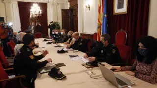Reunión de la Junta Local de Seguridad de Huesca.