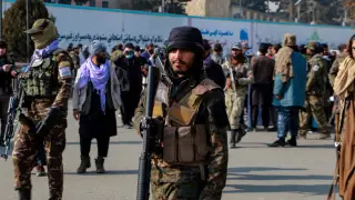 Talibanes en una calle de Kabul, el pasado 21 de diciembre en Afganistán.