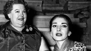 Elvira de Hidalgo y su alumna y amiga Maria Callas.