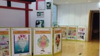 La exposición se puede ver en el hall del Centro Cívico de la Jota.