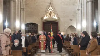 Celebración de la misa de San Vicente en la catedral de Huesca.