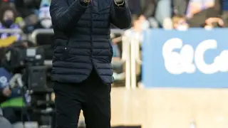 Jim, aplaude una acción del Real Zaragoza durante el partido