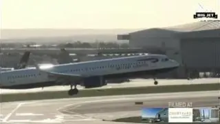 Un avión se ve obligado a abortar un aterrizaje por los fuertes vientos