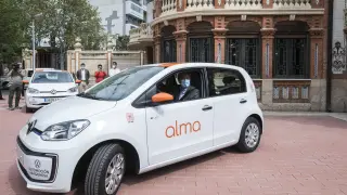 Alma Mobility, iniciativa de coches eléctricos compartidos, el día de su presentación.