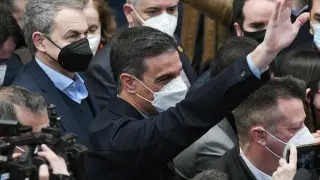 El presidente del Gobierno Pedro Sánchez participa en un act electoral del PSOE