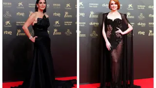 Las actrices Belén López y Cristina Castaño fueron de las primeras en llegar. Ambas, muy elegantes, de negro