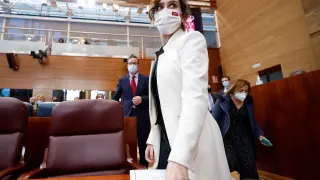 Isabel Díaz Ayuso este jueves en la Asamblea de Madrid