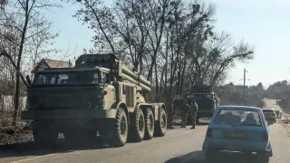 Militares en la región de Kharkiv.