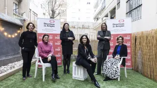 Alba García, Elsa Jiménez, Claudia Ulrich, Marta Fontecha, María Sasot y María Dominguez, de Directivas de Aragón.