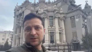 Zelenski, en el vídeo que ha grabado en la capital de Ucrania.