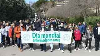 Actividad desarrollada este domingo en el Parque Labordeta de Zaragoza con motivo del Día Mundial de las Enfermedades Raras