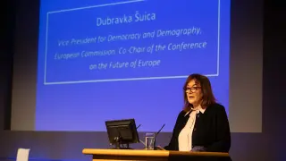 Dubravka Suica, vicepresidenta de la Comisión Europea para la Democracia y Demografía, en Dublín.