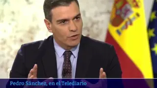 Pedro Sánchez durante la entrevista en el Telediario de La 1