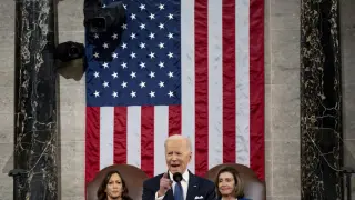 Joe Biden durante el discurso de Estado a la Unión.