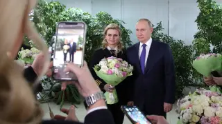 Russian President Putin visits an aviation school in Moscow